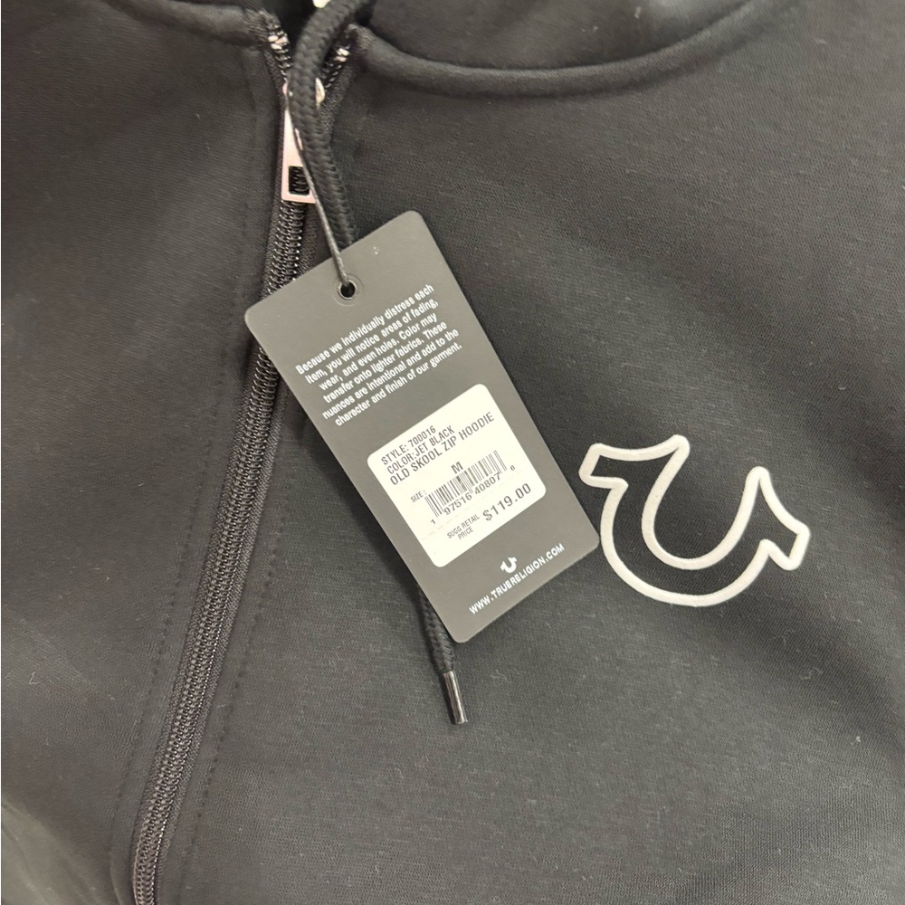 True Religion Black Hoodie with Logo